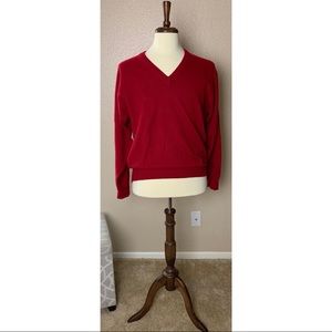 100% Cashmere Neiman Marcus Red Knit Sweater